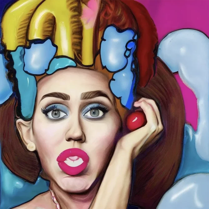 Miley Cyrus in the style of George Condo     33